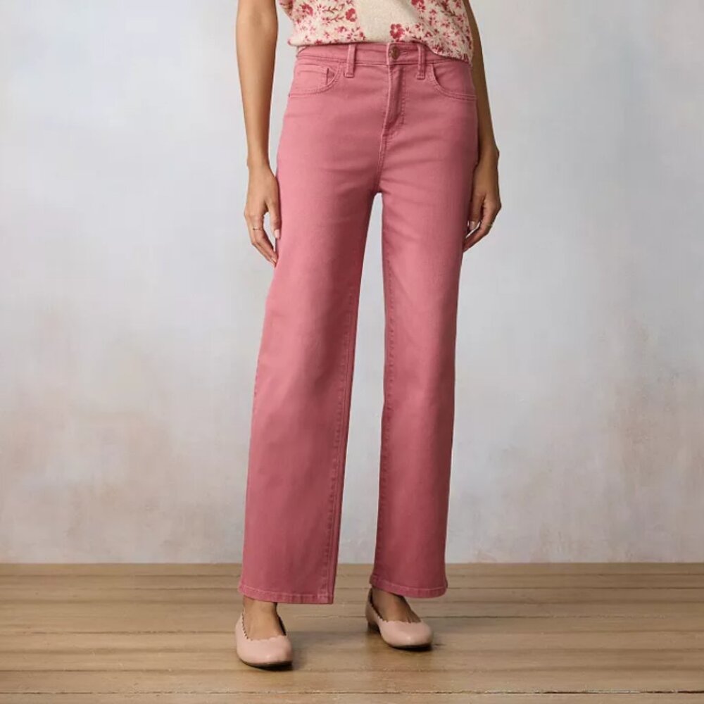 Women's LC Lauren Conrad Super High Rise True Straight Jeans - 12
